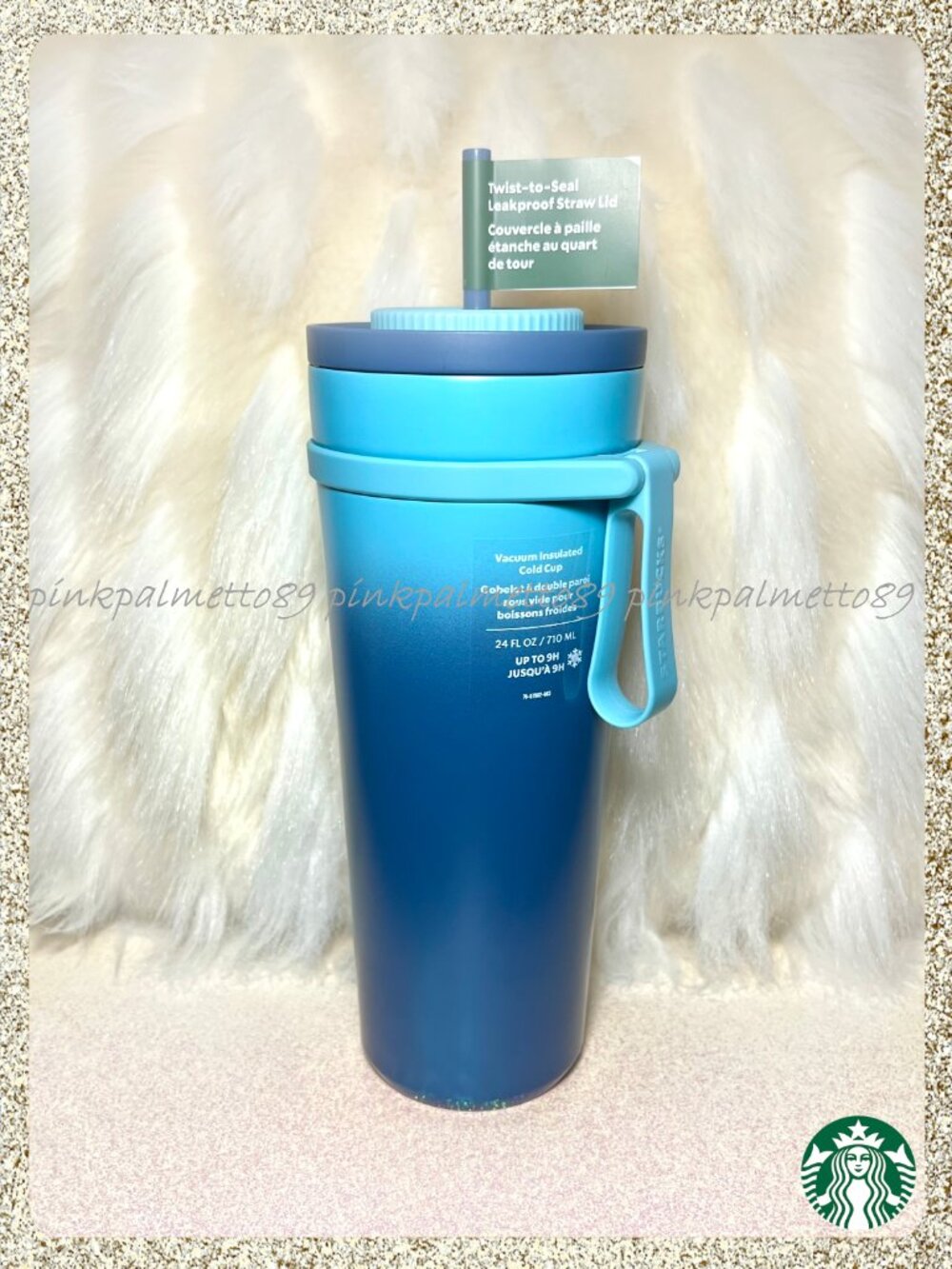 ✨💙NWT 2026 Starbucks Ombré Blue SS Vacuum 24oz Cold Cup w/Twist Locking Straw